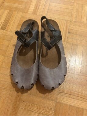 Sabatini Brown Leather  Slingback Flats